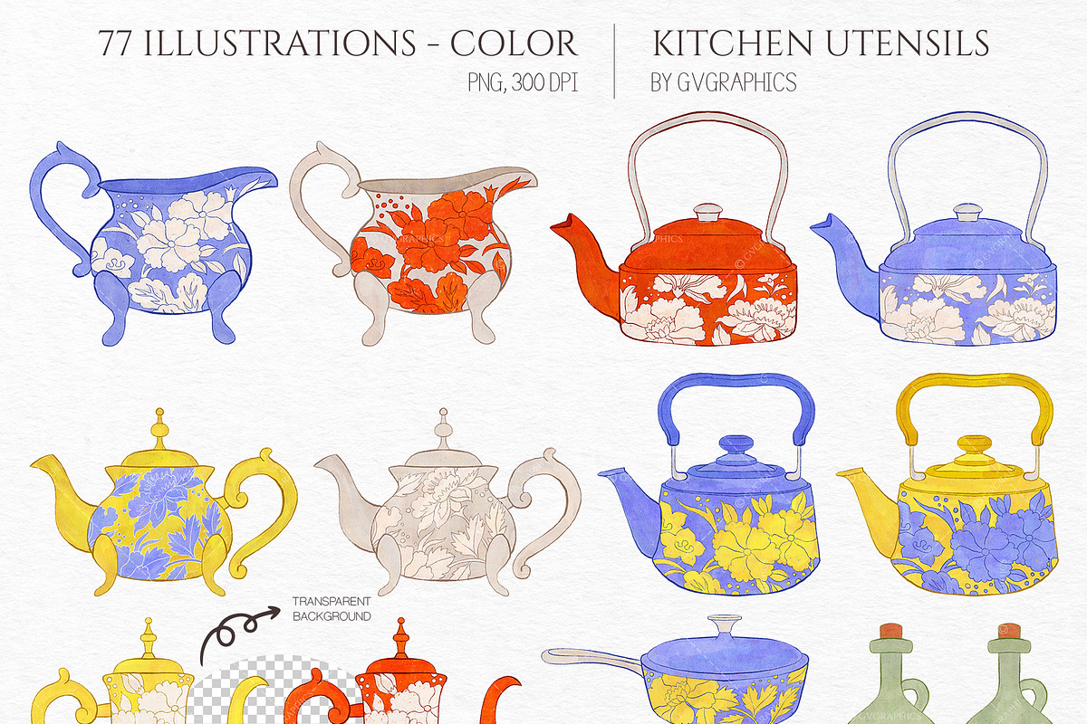 Kitchen Utensils Illustrations, an Object Illustration by GVGraphics (Photo 2 of 8)