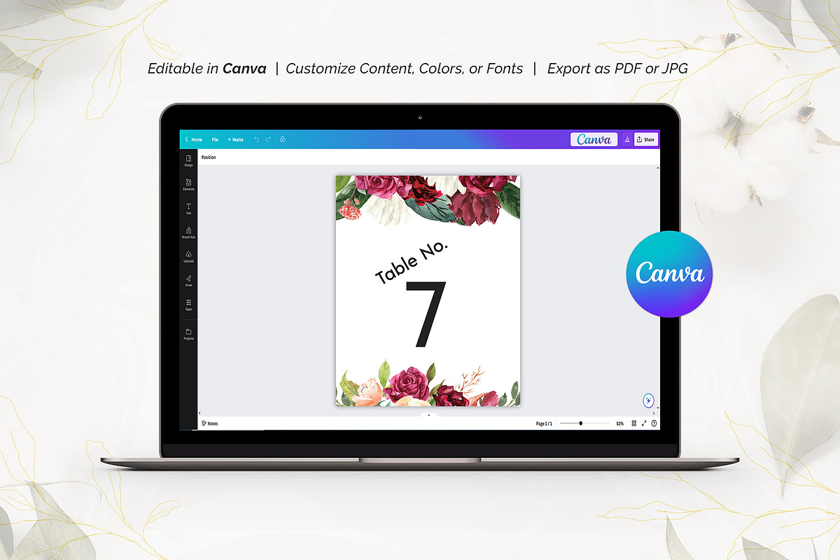 Canva Table Card Template, an Invitation Template by ShineOnWedding (Photo 10 of 11)