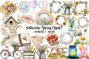 Watercolor Spring Clipart, an Illustration by Libby Wishes