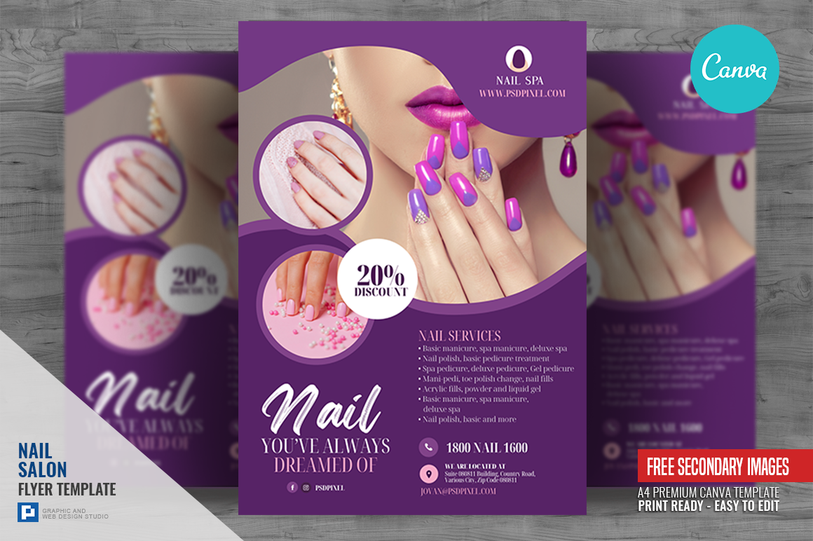 Nail Salon Promotional Canva Flyer