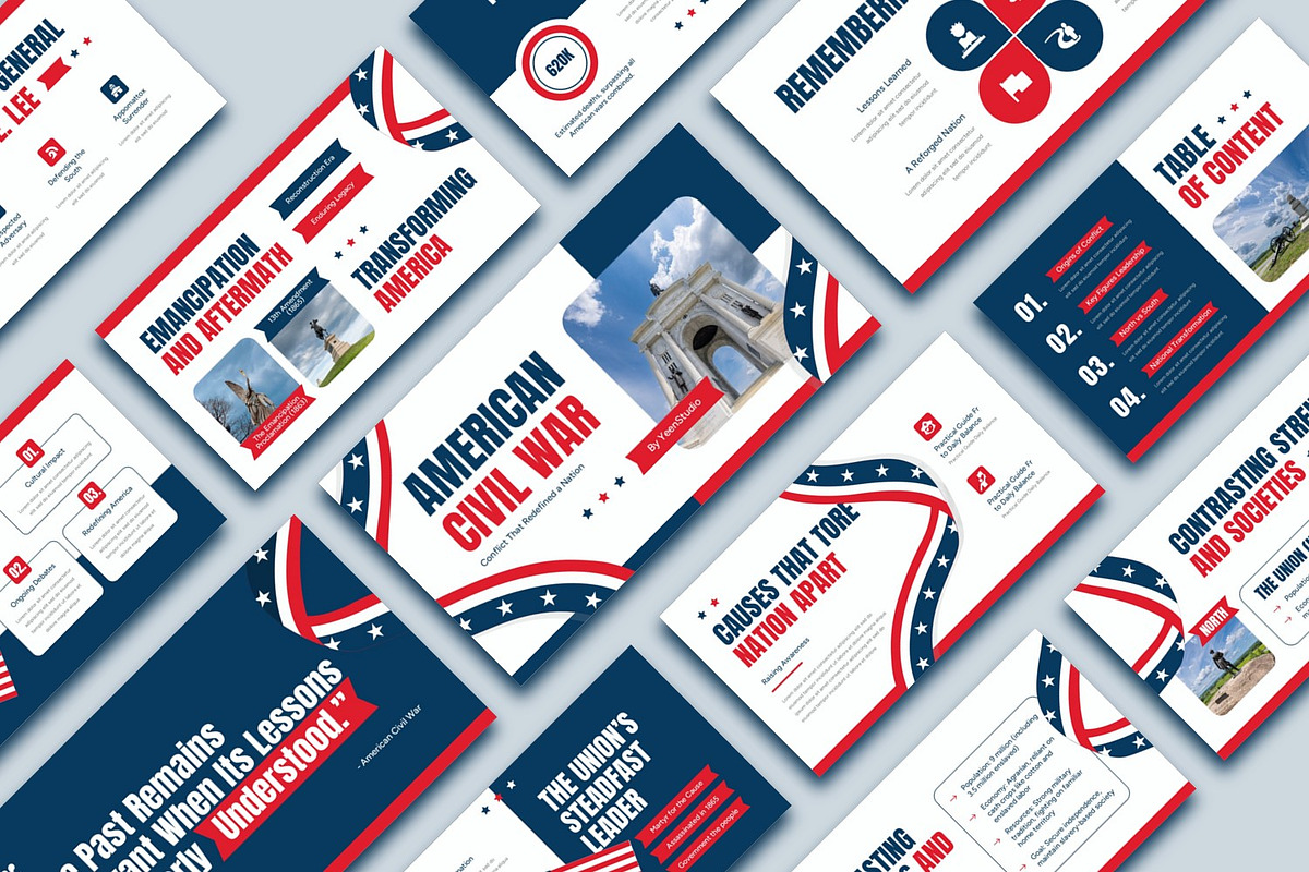 American Civil War Presentation, a Presentation Template by BumbleGraph Studio (Photo 3 of 5)