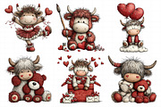 Whimsical Valentine-highland Cow Cli, an Illustration by Daily.Designs (Thumbnail 5 of 8)