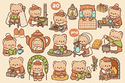Milo Cute Bear Clipart PNG Bundle, an Animal Illustration by Blumensdiary (Thumbnail 9 of 11)