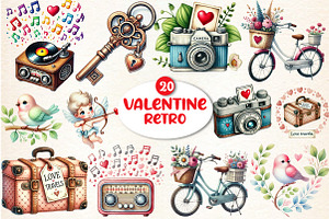 Retro Valentine Sublimation Clipart, an Illustration by DreamArtGraphic