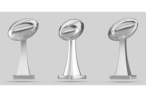 3d super bowl trophy in different, a Sport Illustration by Marozhkastudio