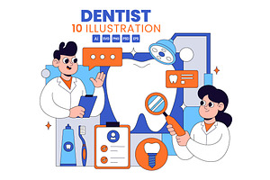 10 Dentist Treatment Illustration, a Healthcare Illustration by denayunebgt