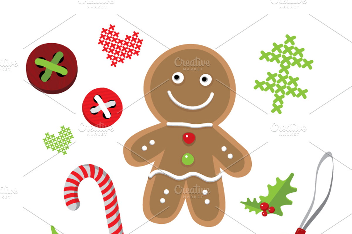 Happy holidays vector set, an Illustration by Cheeba Ribba Designs (Photo 3 of 3)