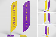 Flag Banner Convex Mockup, an Advertising Mockup by HanaSaka_Studio (Thumbnail 1 of 5)