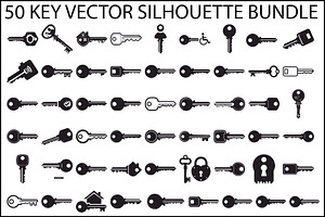 Key Vector Silhouette Bundle, an Illustration by jahid234