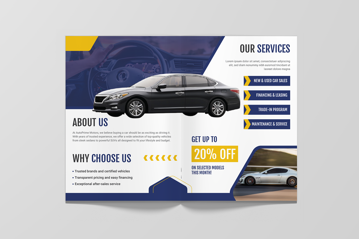 Automobile & Car Sales Bifold, a Brochure Template by Annora Studio (Photo 2 of 6)