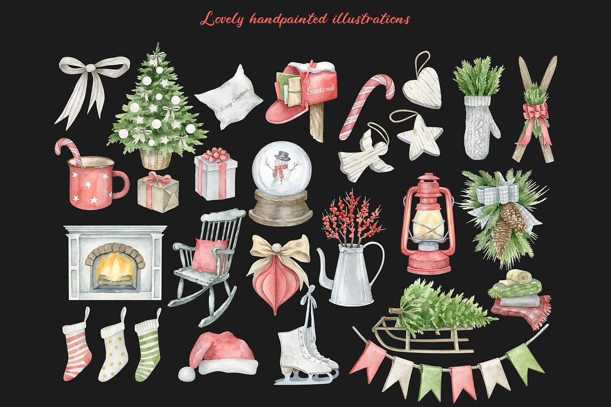 Watercolor Christmas clipart, a Decorative Illustration by AquarelleSpace (Photo 3 of 4)