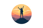 Sunset Mountain Victory Silhouette, an Object Graphic by yasushie (Thumbnail 14 of 16)
