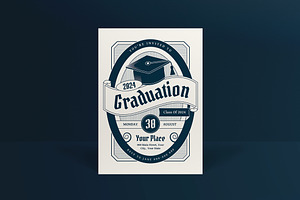 Vintage Modern Graduation Invitation, an Invitation Template by graphicook