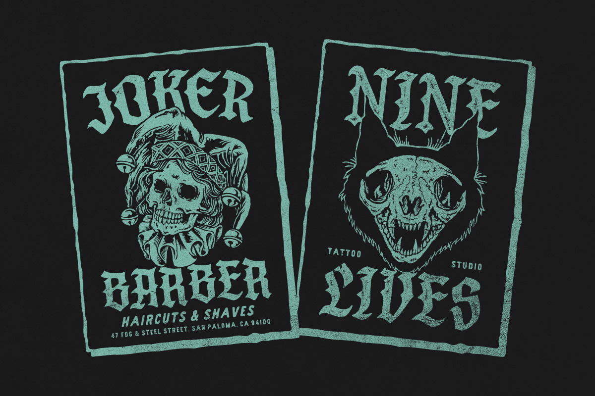 Fargus - Font Pack & Extras!, a Blackletter Font by IronbirdCreative (Photo 7 of 12)