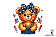 4th of July Cute Bear PNG Bundle, an Illustration by Clipart Bloom (Thumbnail 3 of 11)