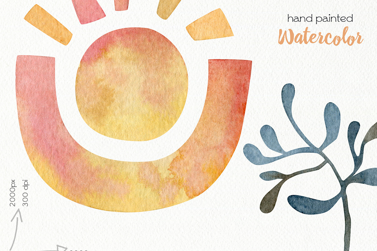 Watercolor Boho Clipart, a Decorative Illustration by OllyKo Art (Photo 7 of 7)