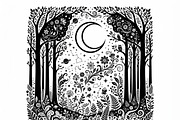 50 Mystical Galaxy Forest Silhouette, a Technology Illustration by Amazin_art (Thumbnail 21 of 33)