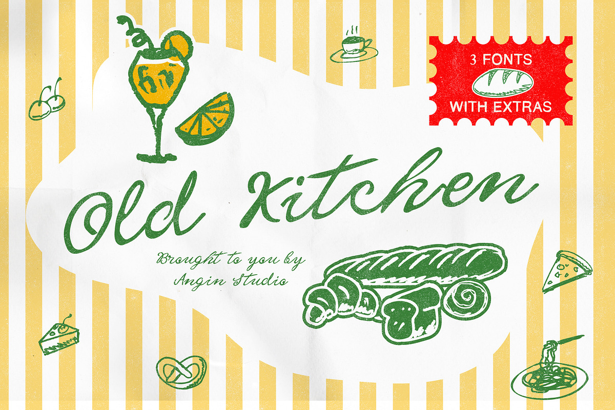 Old Kitchen Handwriting Font, a Handwritten Font by Angin Studio (Photo 1 of 12)
