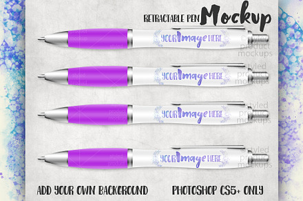 Rectractable ballpoint pen mockup