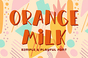 Orange Milk - Simple & Playful Font, a Sans Serif Font by Almarkhatype (Thumbnail 1 of 10)