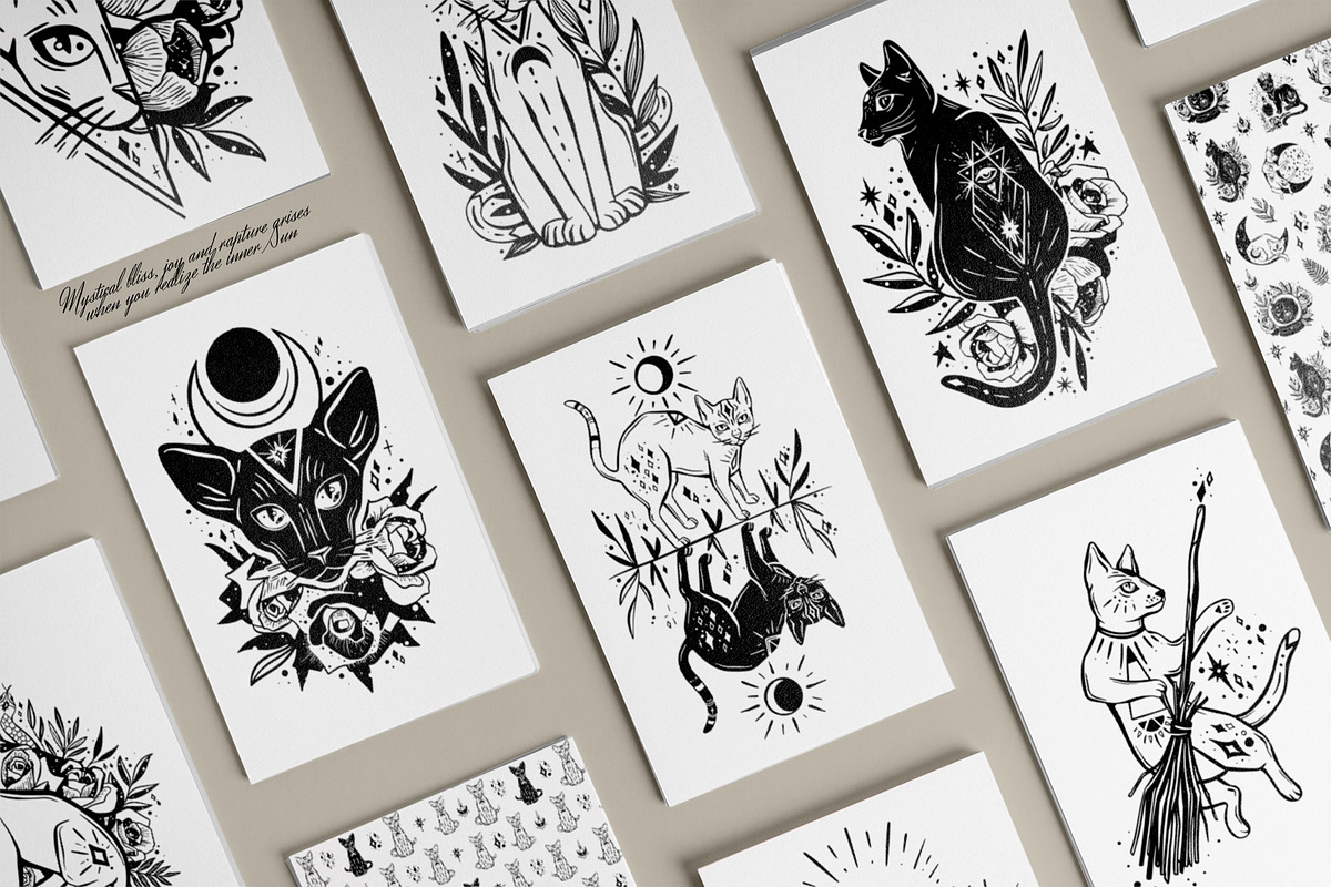 Magic Cats Illustrations Clipart, an Illustration by Julia M. Watercolor (Photo 12 of 13)