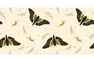 Mystical boho seamless pattern, an Animal Illustration by art PVP - market