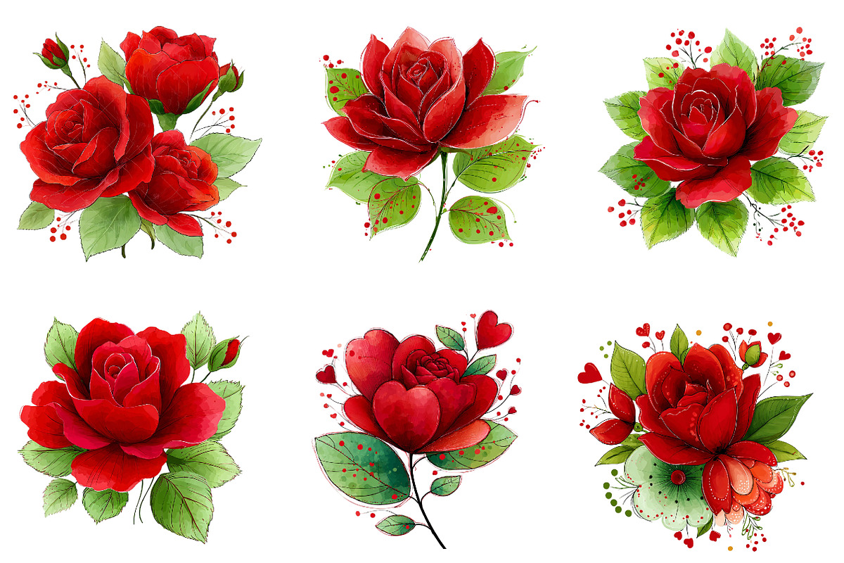 Valentine Rose Flower, an Illustration by CreationArt (Photo 2 of 5)