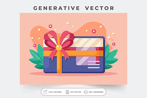 A colorful gift card adorned with a, a Graphic by Iftikhar Alam