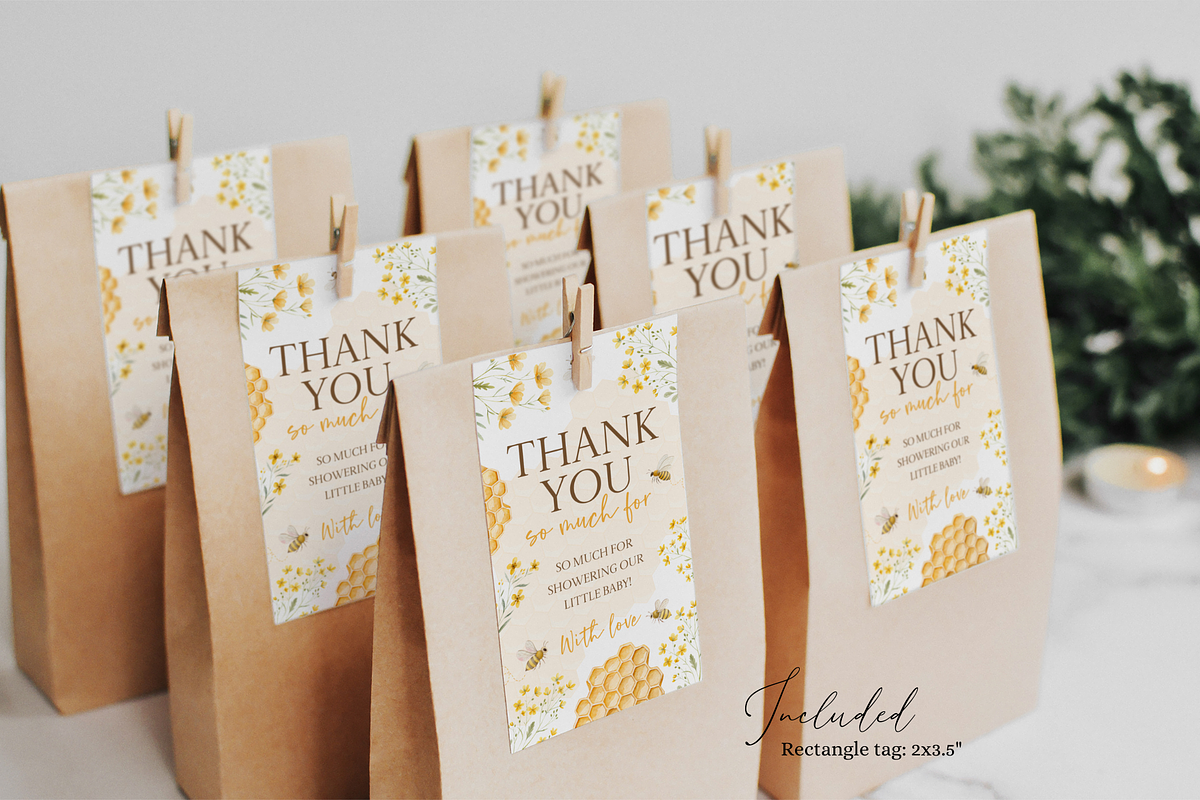 Honey Bee Shower Gift Tags, an Invitation Template by Digital_Mind (Photo 2 of 3)
