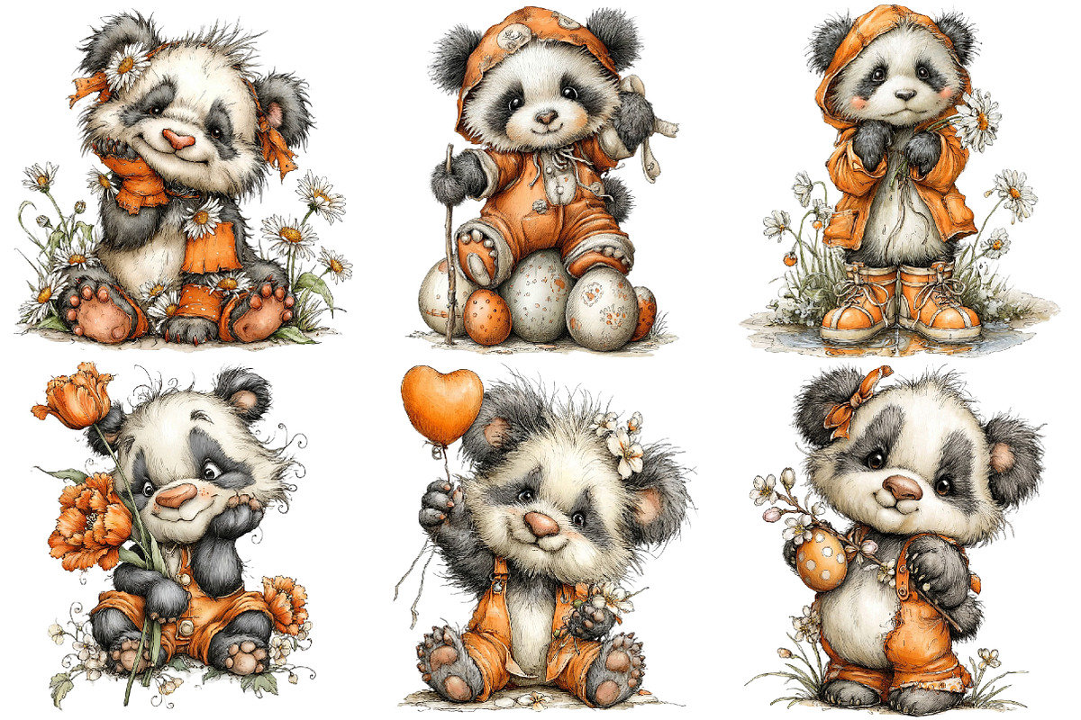 Whimsical Easter Panda Clipart, an Illustration by Pixels.Craft (Photo 4 of 5)