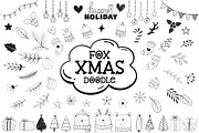 Fox Xmas Doodle Dingbat Font, a Symbol Font by Fox7 By Rattana (Thumbnail 1 of 7)