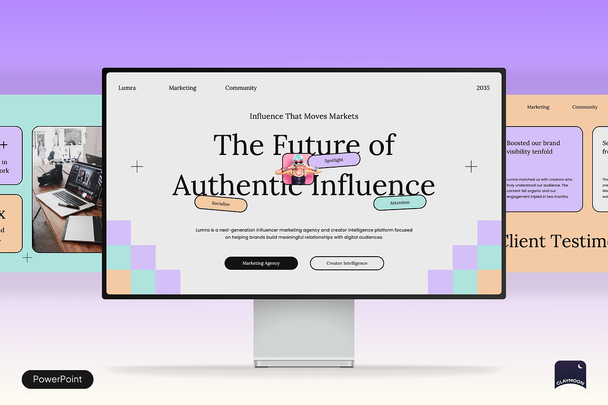 Influencer Marketing Agency, a Presentation Template by Claymoon Lab (Photo 1 of 7)