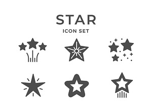 Set icons of star, a Solid Icon by motorama