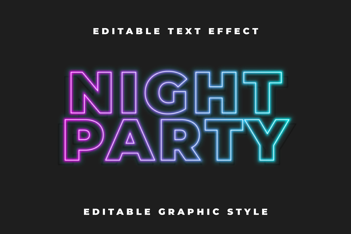 Glowing Outline Bold Text Effect preview 3