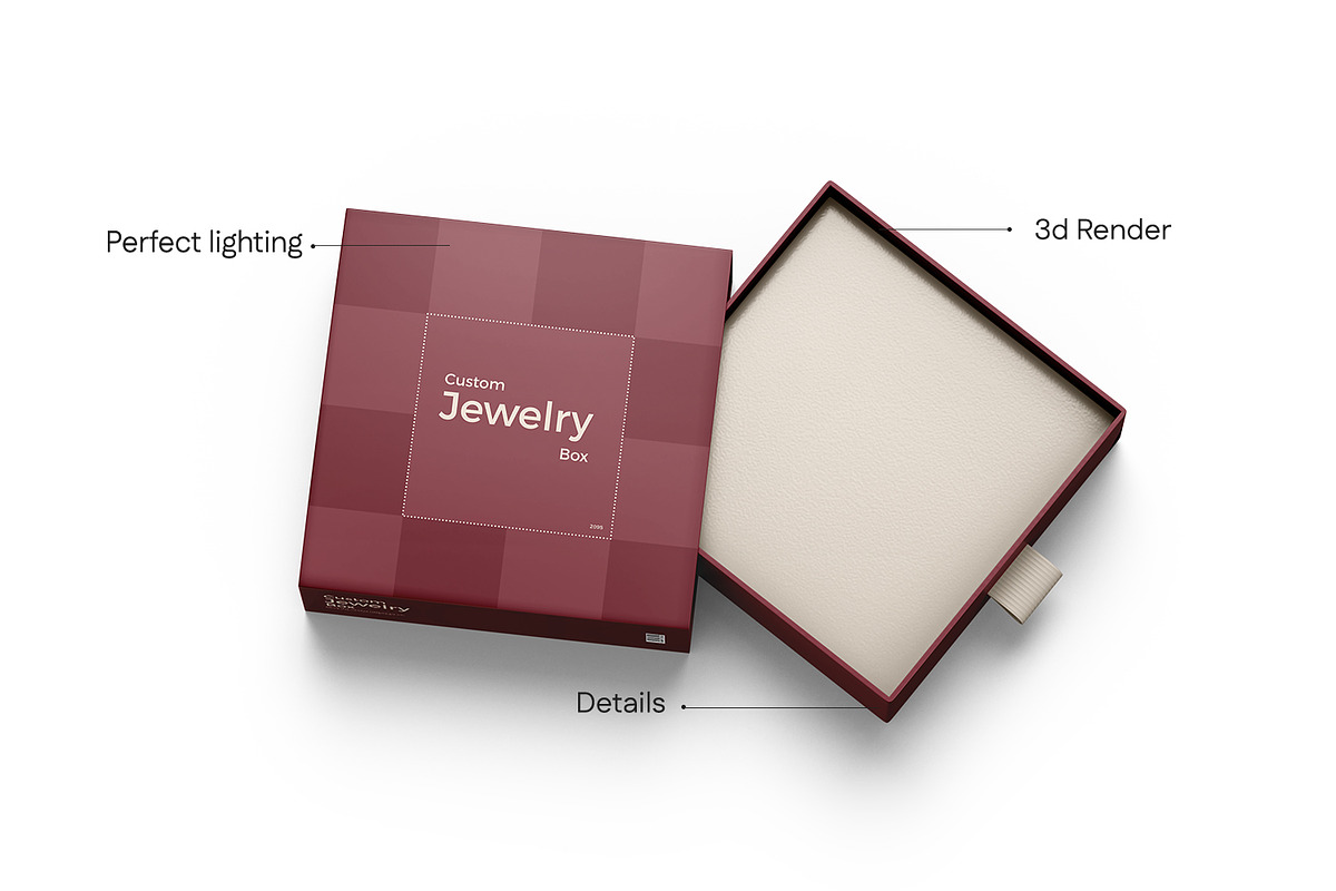 Sliding Jewelry Gift Box Mockup, a Packaging Mockup by Ram Studio LLC (Photo 7 of 12)