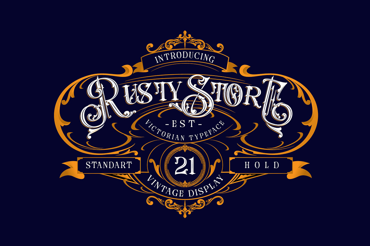 Rusty Store, a Blackletter Font by alit design (Photo 1 of 24)