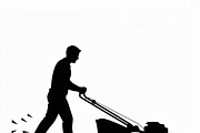silhouette of a man mowing the lawn, an Illustration by Amazin_art (Thumbnail 20 of 21)