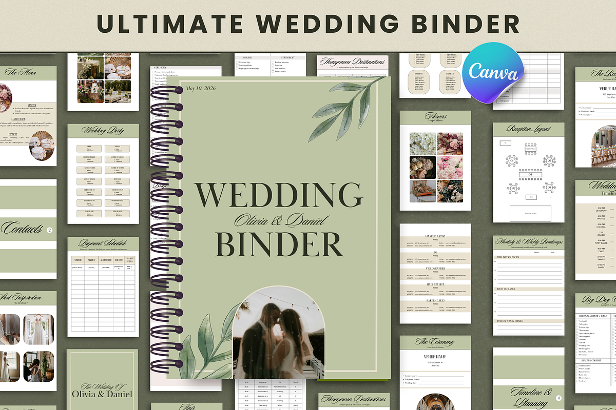 The Ultimate Wedding Day Binder, a Brochure Template by PixelBloomClub (Photo 1 of 8)