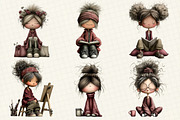 Whimsical Girls Clipart Bundle, an Illustration by DreamCafeArt (Thumbnail 5 of 8)