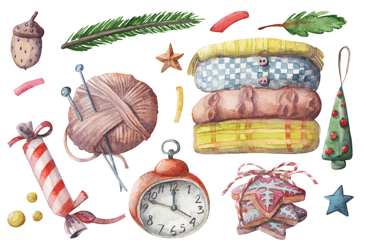 Christmas watercolor collection, an Object Illustration by My watercolor shop (Photo 3 of 5)