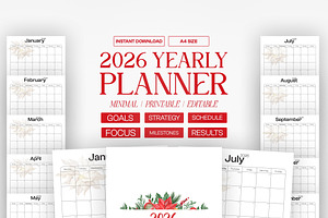 2026 Yearly Planner, a Print Template by Ahluva Studio
