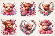 Highland Cow Valentine's Day PNG, an Illustration by SinaCreation (Thumbnail 4 of 5)