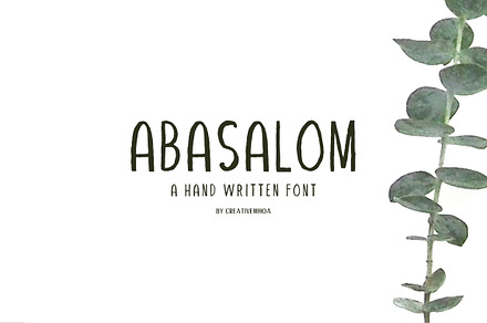 Abasalom | A Handwritten Font, a Script Font by Creativetacos
