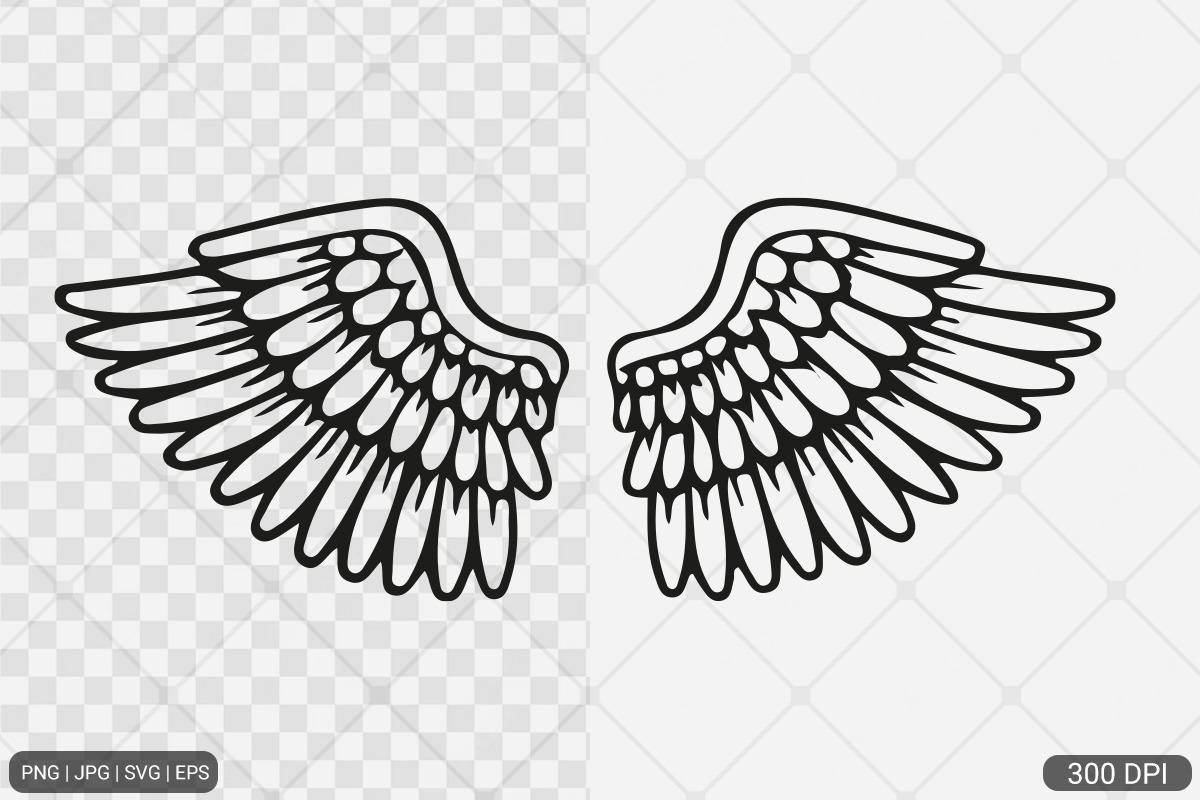 Angel Wings SVG PNG Design Bundle, an Illustration by Actual Pixel (Photo 3 of 12)