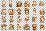 Watercolor Boho Animals Clipart, an Illustration by DreamCafeArt (Thumbnail 3 of 6)