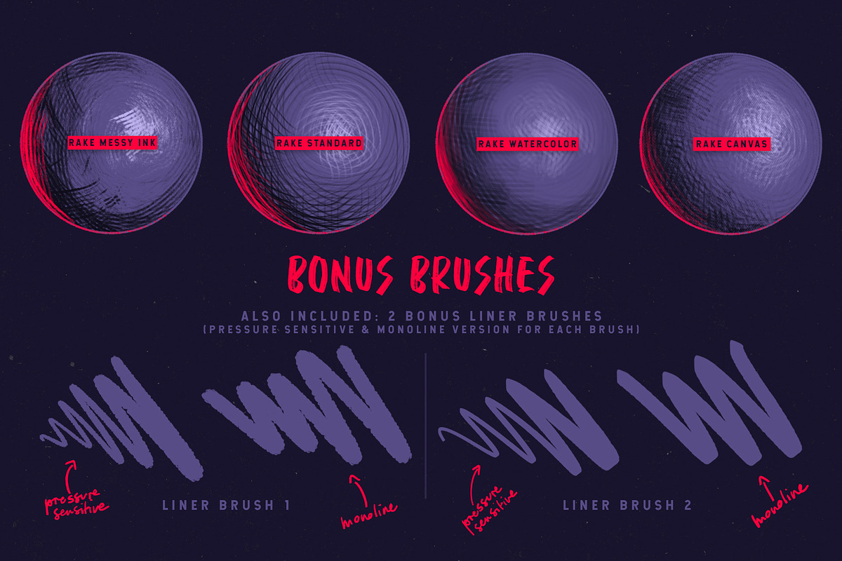 Procreate Rake Brushes, a Brush Add-On by MiksKS (Photo 9 of 11)