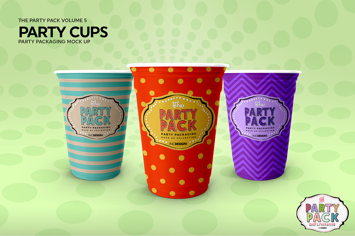 Party Cups Mockup, a Cups & Container Mockup by INCDesign (Photo 3 of 6)