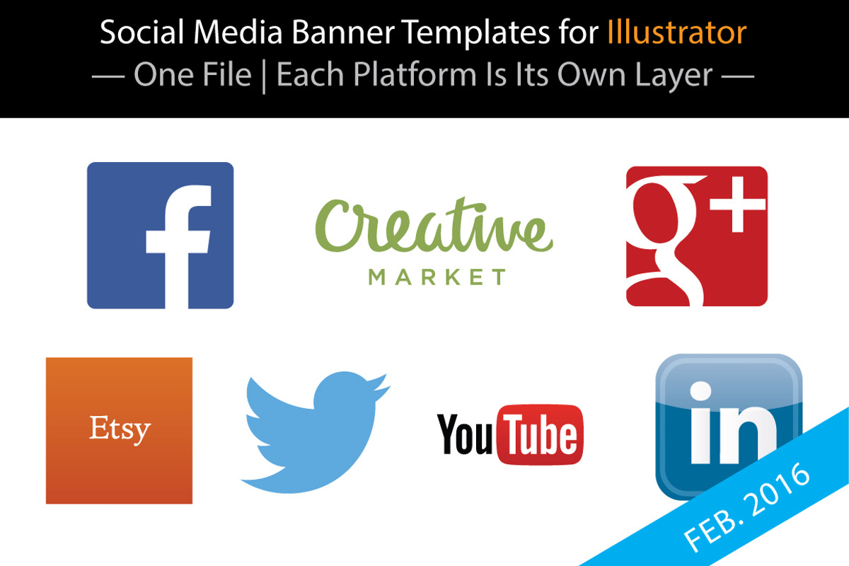 Blank Social Banner Templates for AI, a Websites & App Template by MelindaMartin (Photo 1 of 5)