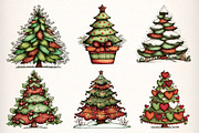 Whimsical Christmas Tree Clipart, an Illustration by Dream Creation (Thumbnail 2 of 7)