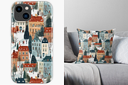 Winter city pattern, a Pattern Graphic by AlexandraTret (Thumbnail 3 of 3)